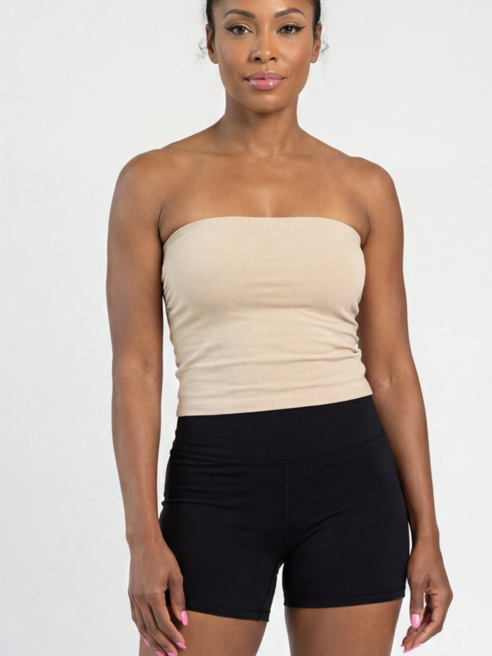 NWT Zenana Beige Bandeau Top Size Small